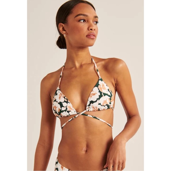 Abercrombie & Fitch Other - NWT Abercrombie Floral Criss-Cross Halter Triangle Bikini Top